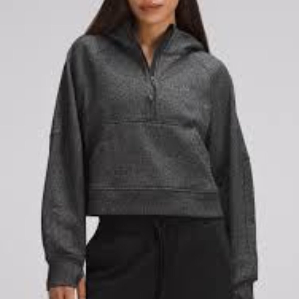 Lululemon Scuba Oversized Half-Zip Hoodie in Black / Silver *Spark Size M/L